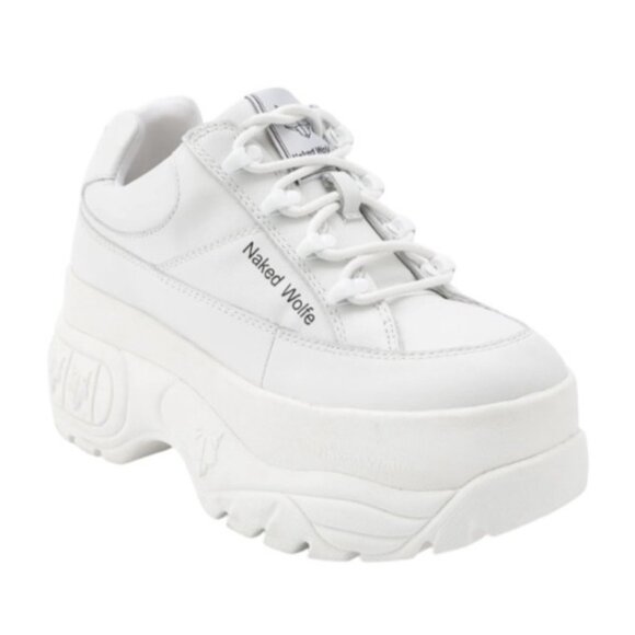 Naked Wolfe White Chunky Platform Sneakers - Picture 3 of 16